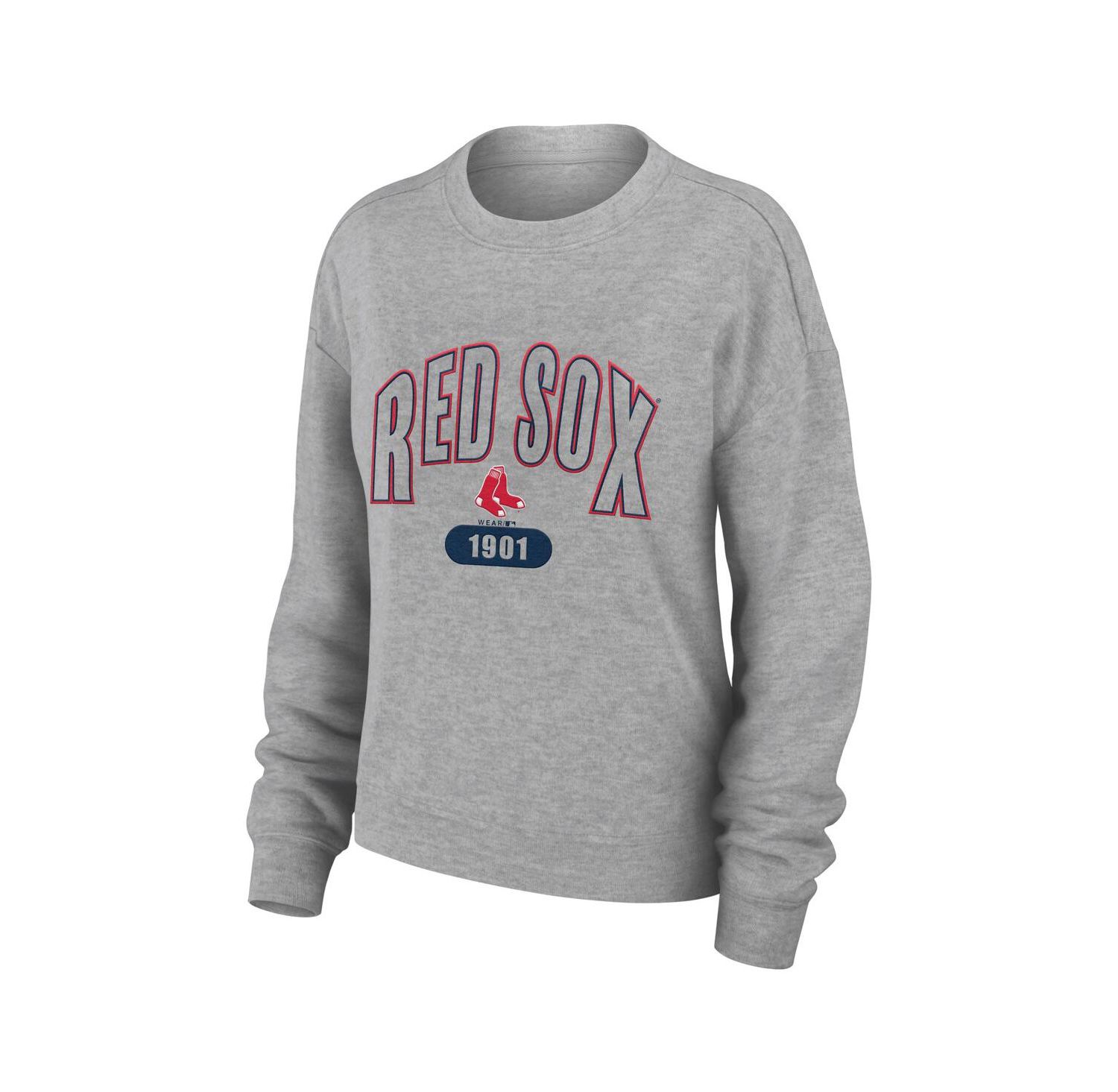 Women's Gray Boston Red Sox Knitted T-shirt and Pants Lounge Set