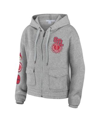 Women's Gray St. Louis Cardinals Full-Zip Hoodie