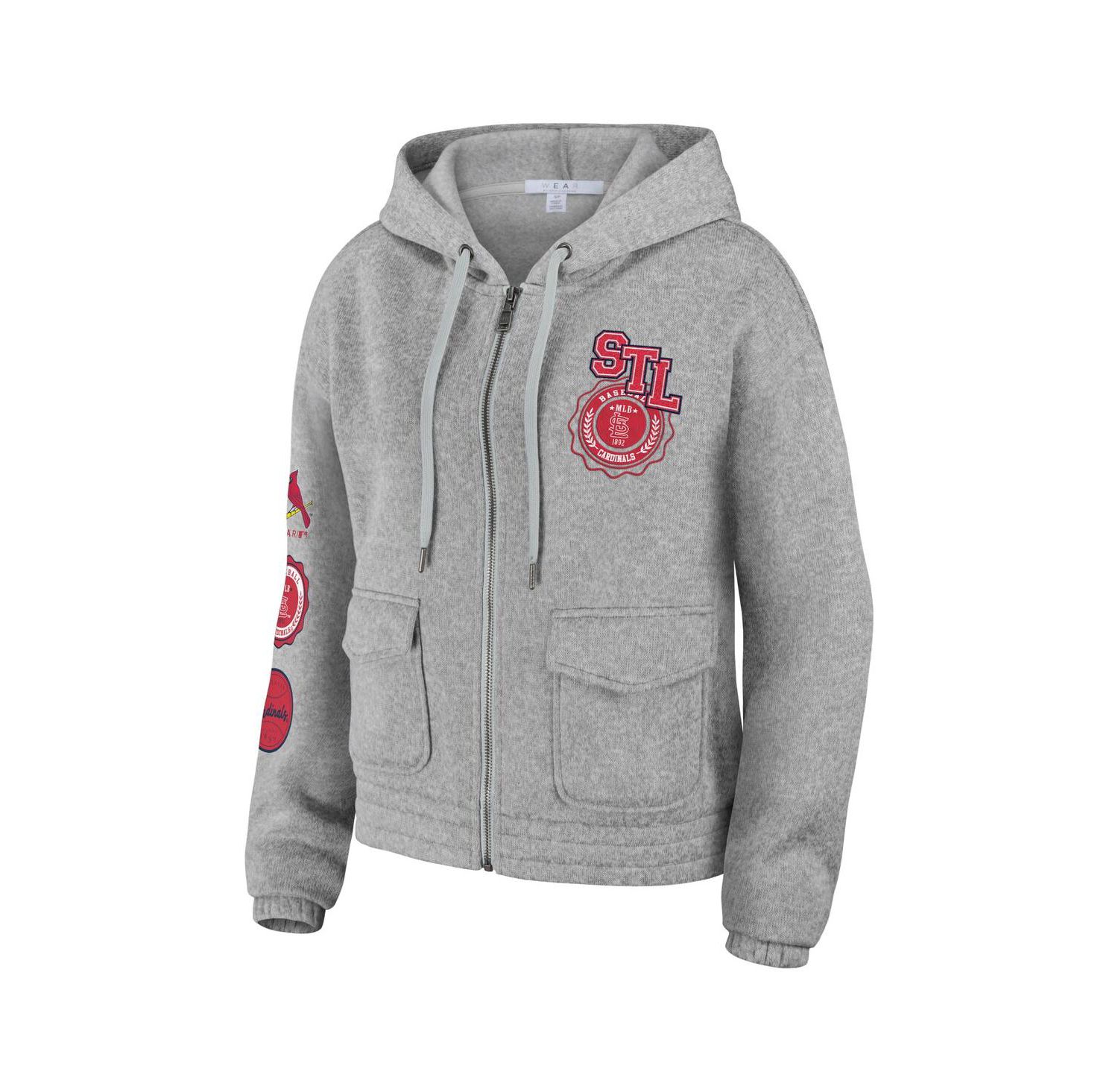 Women's Gray St. Louis Cardinals Full-Zip Hoodie