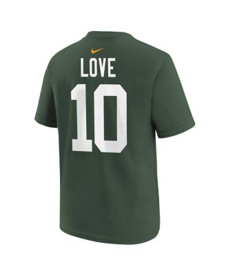 Big Boys Jordan Love Green Green Bay Packers Player Name and Number T-shirt