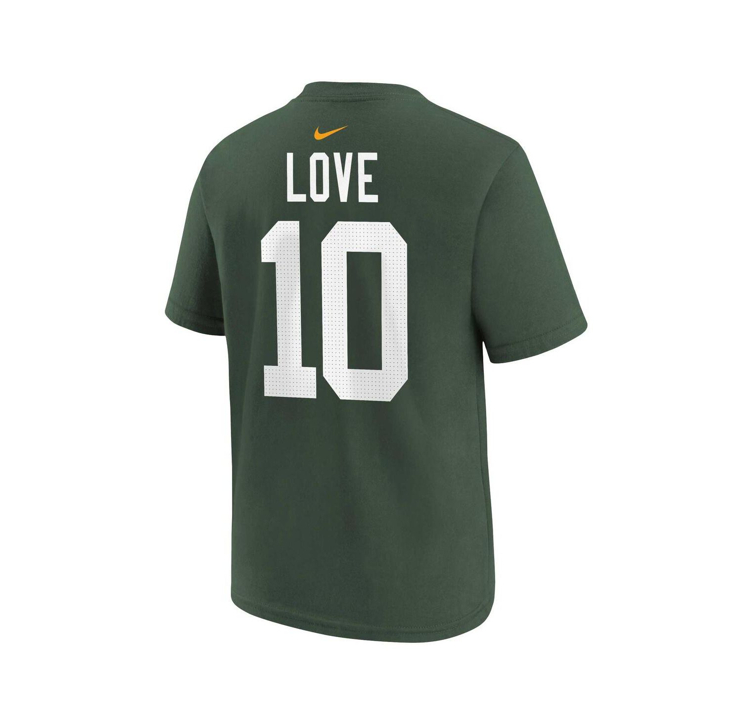 Big Boys Jordan Love Green Green Bay Packers Player Name and Number T-shirt