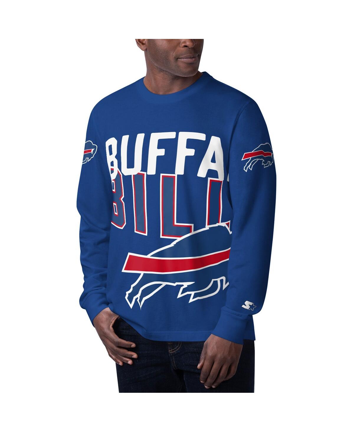 Shop Starter Men's  Royal Buffalo Bills Clutch Hit Long Sleeve T-shirt