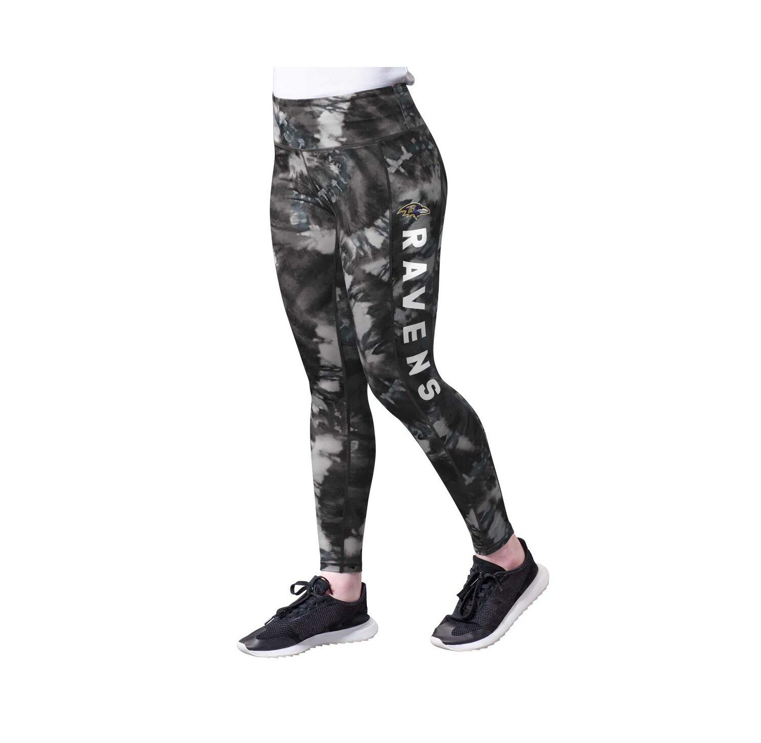 Women's Black Baltimore Ravens Aubrey Tie-Dye Leggings