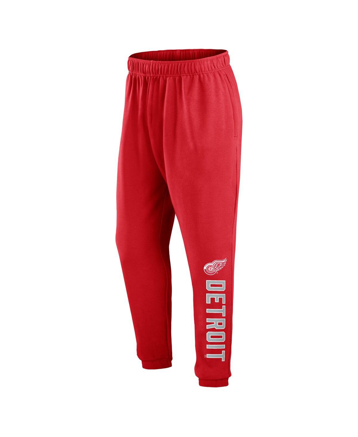 Shop Fanatics Men's  Red Detroit Red Wings Chop Block Fleece Sweatpants