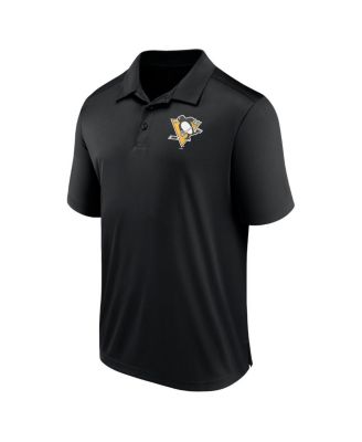 Men's Black Pittsburgh Penguins Left Side Block Polo Shirt
