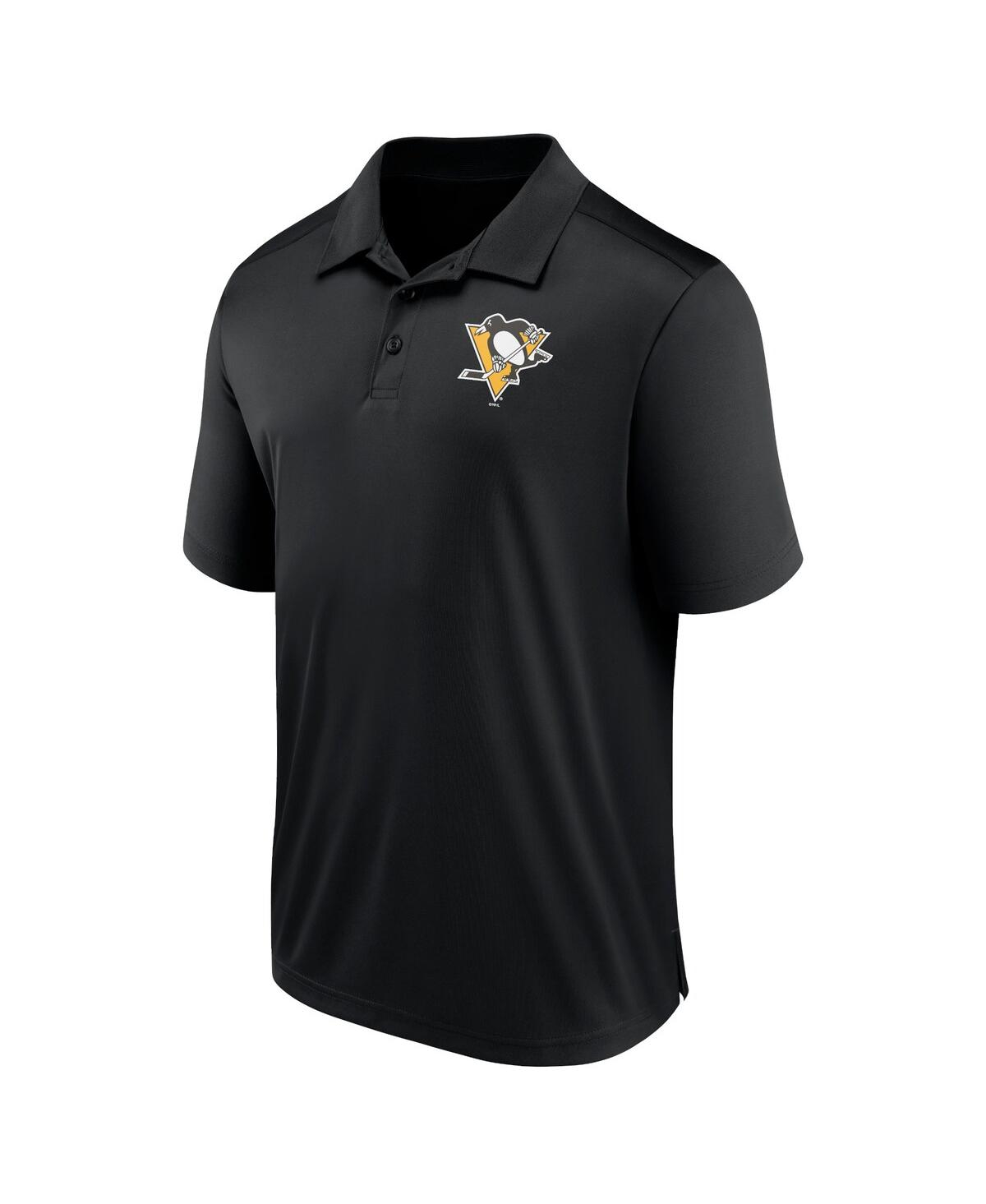 Fanatics Branded  Black Pittsburgh Penguins Left Side Block Polo In Black