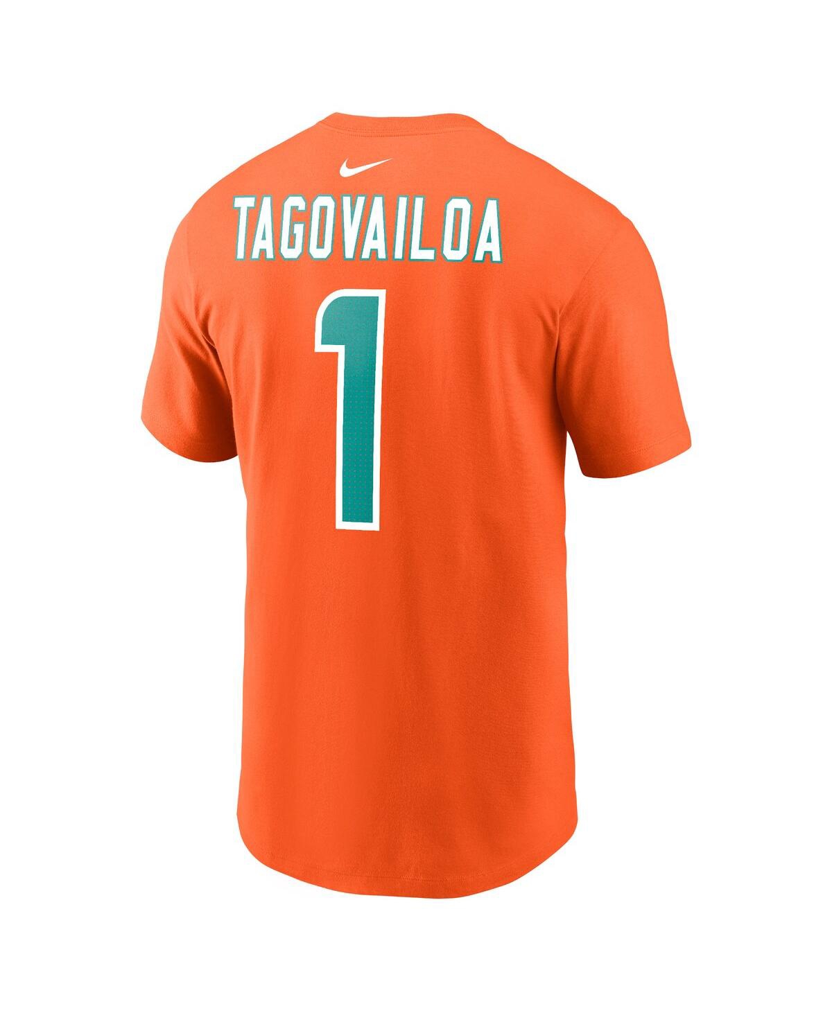 Shop Nike Men's  Tua Tagovailoa Orange Miami Dolphins Player Name And Number T-shirt