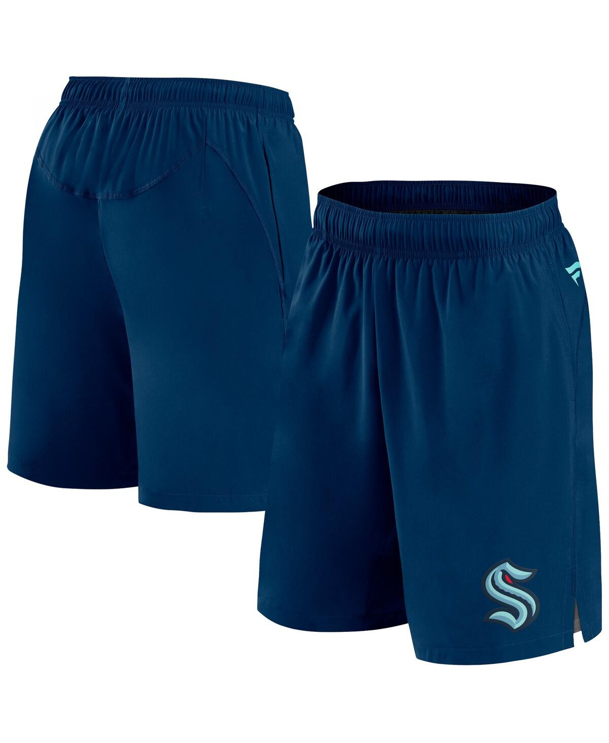 Shop Fanatics Men's  Deep Sea Blue Seattle Kraken Authentic Pro Tech Shorts