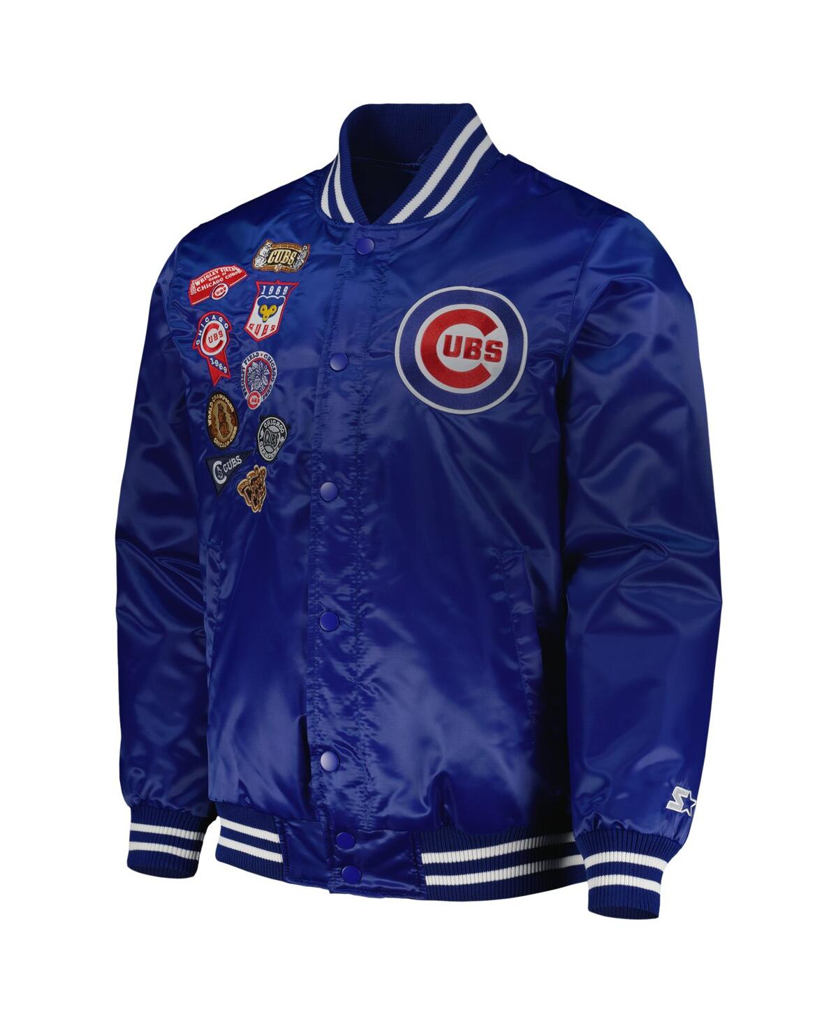 Starter Royal Chicago Cubs Patch Full-snap Jacket In Royal