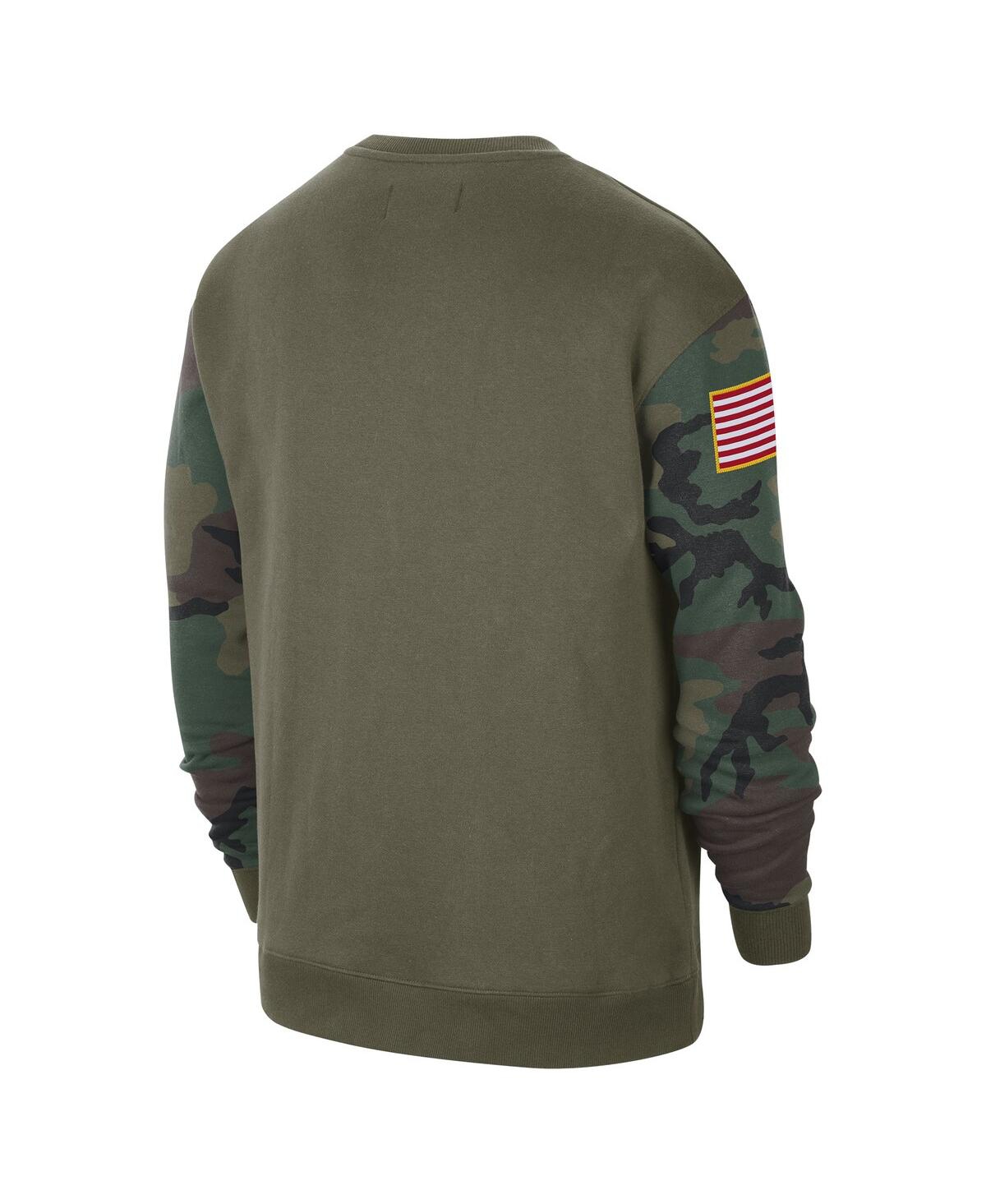 Shop Nike Men's  Olive Georgia Bulldogs Military-inspired Pack Club Pullover Sweatshirt