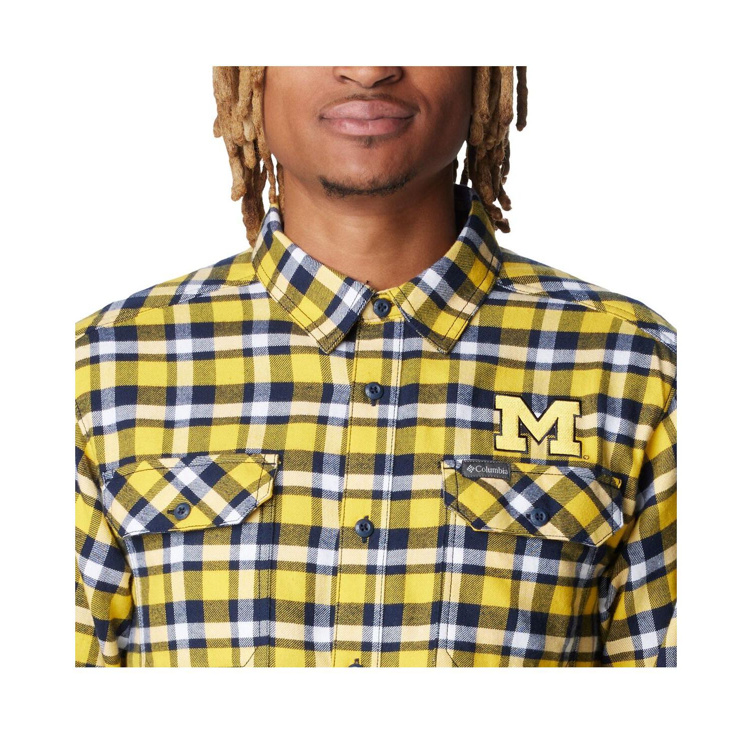 Men's Maize Michigan Wolverines Flare Flannel Long Sleeve Shirt