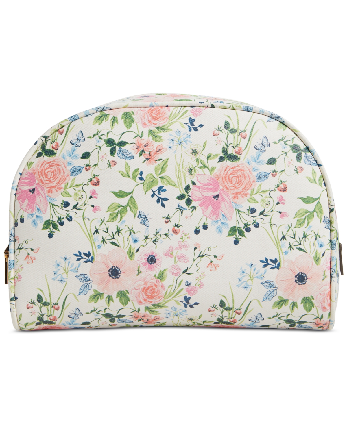 Macy's Flower Show Large Canvas Dome Pouch, Created For  In Cream Floral Multi