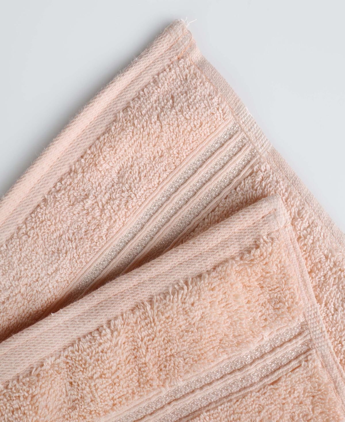 Superior Solid Quick Drying Absorbent 3 Piece Egyptian Cotton Assorted Towel Set In Peach