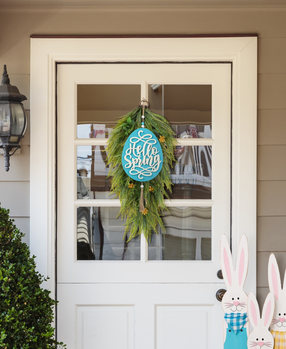 Glitzhome 17" H Easter Wooden Eggs Door Hanger, Set Of 2 In Multi