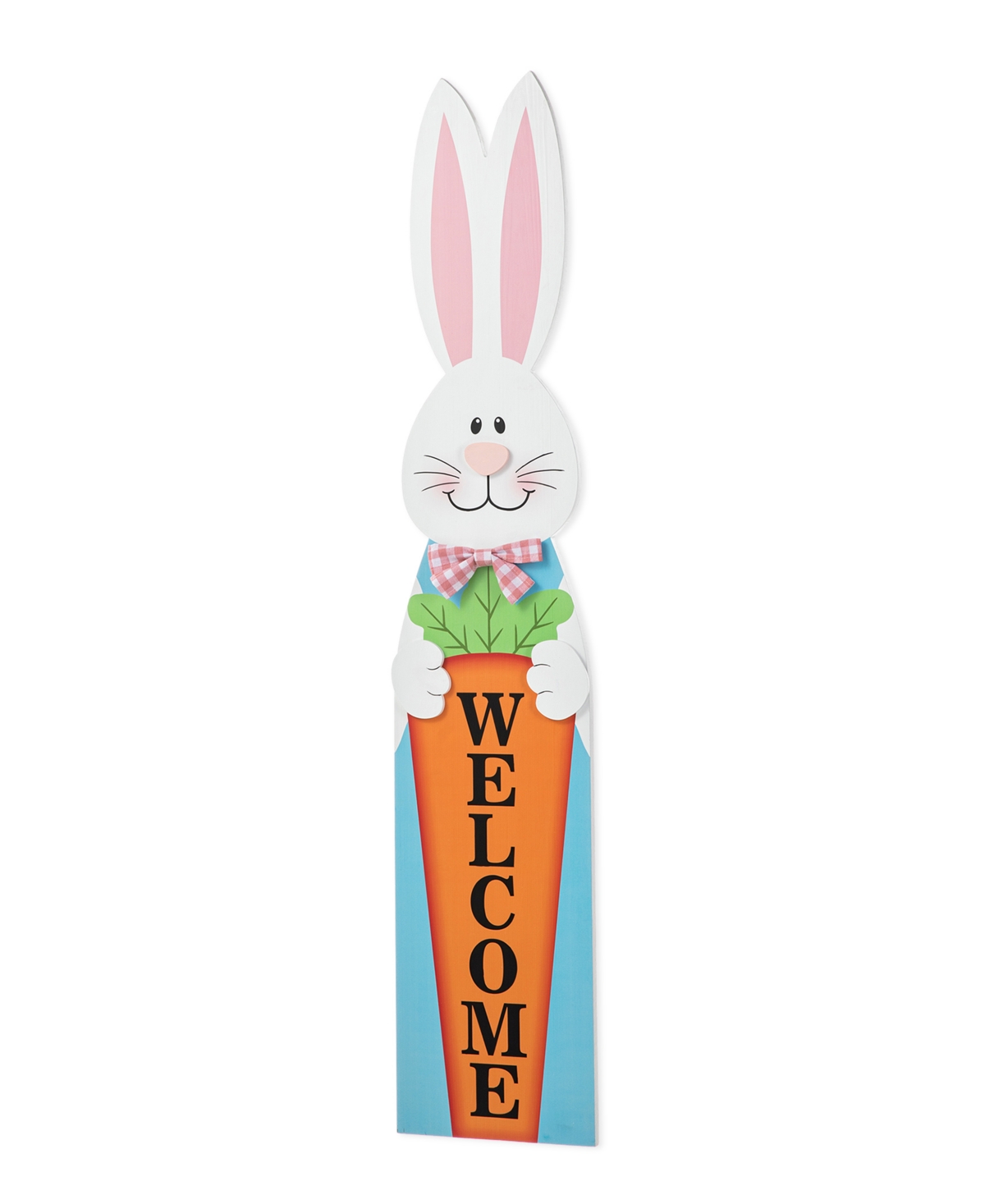 Glitzhome 42" H Easter Wooden Bunny Welcome Porch Sign In Multi