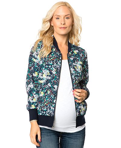 A Pea in the Pod Maternity Printed Bomber Jacket