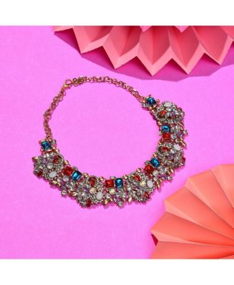 Women's Multicolour  Stone Cluster Necklace