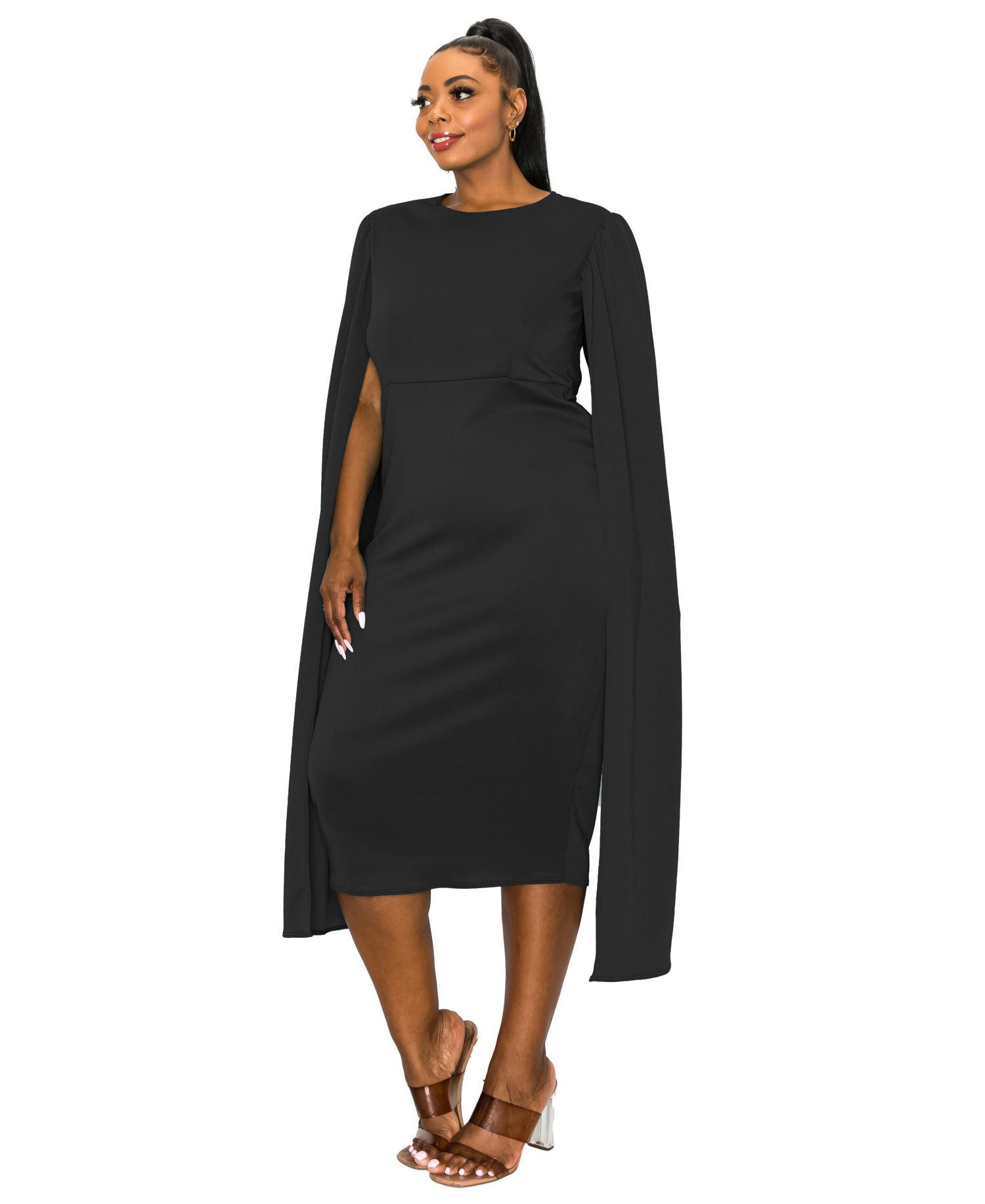 Plus Size Naomi Cape Dress