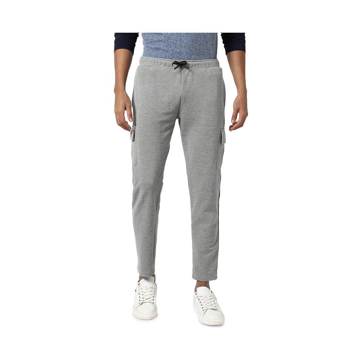 Campus Sutra Men's Light Grey Side Casual Joggers