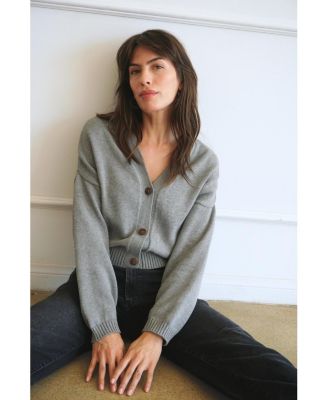 Women's Cotton Diana Crop Cardigan Sweater