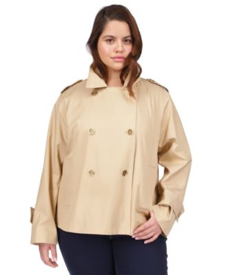 Michael Kors - Plus Size Cropped Double-Breasted Peacoat