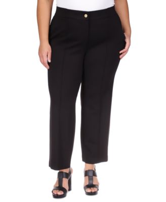 Michael Kors Plus Size High-Rise Ponte Pintuck Pants Macy's