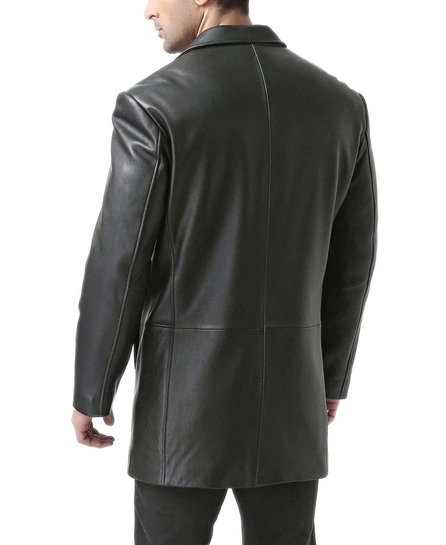 Men Carter Three-Button Leather Car Coat - Tall