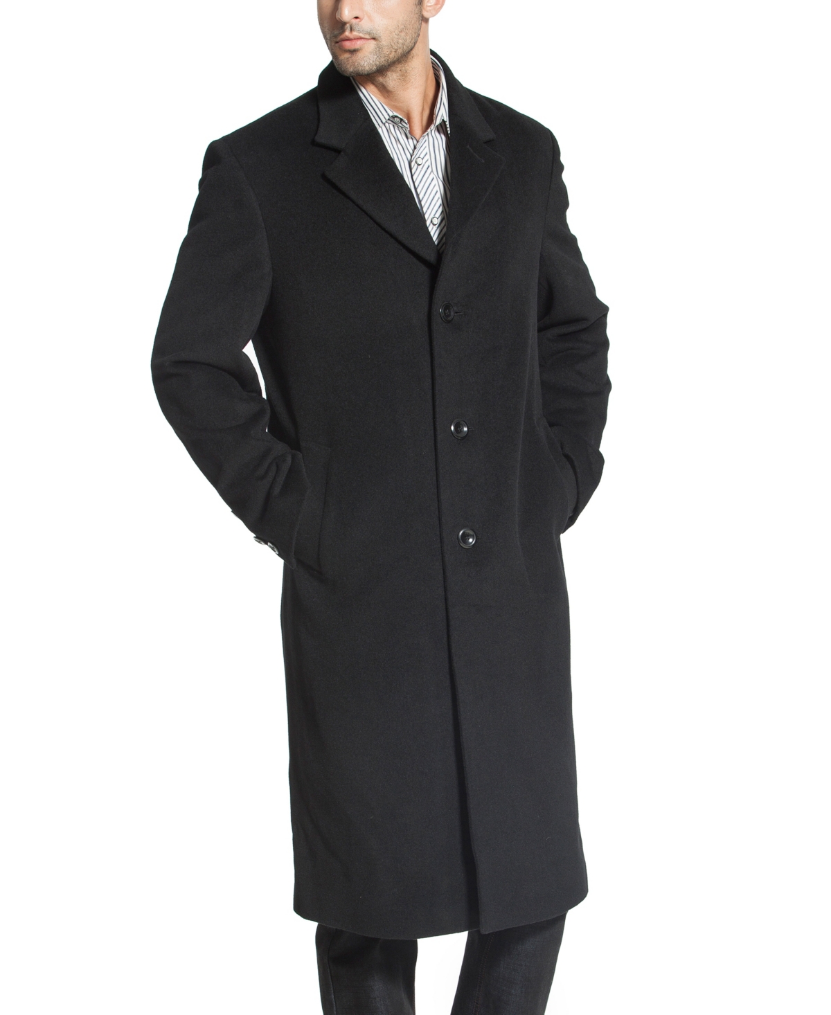 Bgsd Men Henry Wool Blend Long Walking Coat - Black | Smart Closet