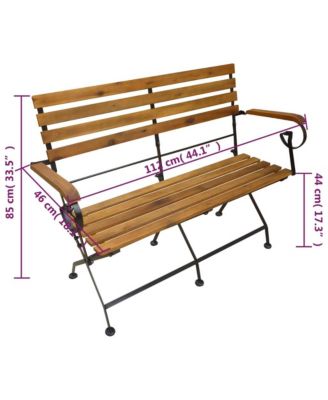 Folding Patio Bench 44.1" Solid Wood Acacia
