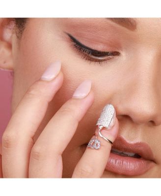 Women's Silver  Embellished Cluster Finger Ring