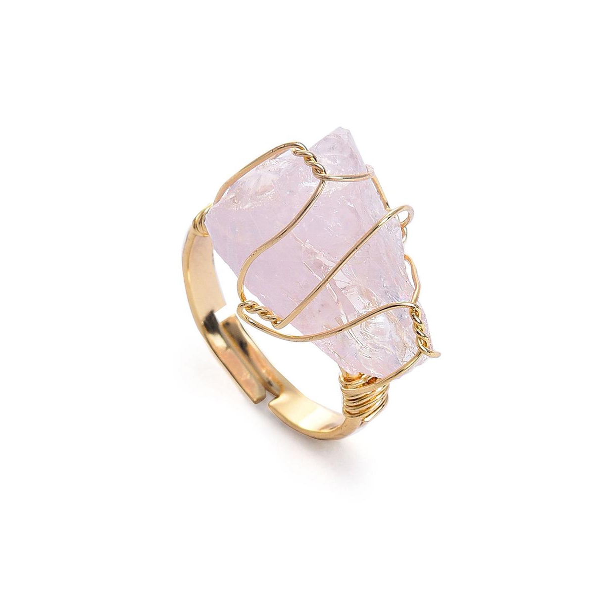 Sohi Women's White Abstract Stone Cocktail Ring