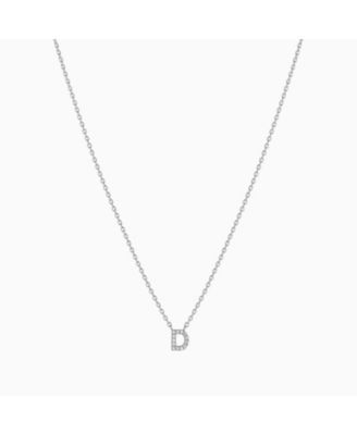 Crystal Initial Necklace Personalized Dainty Everyday Jewelry - Silver - d 55$