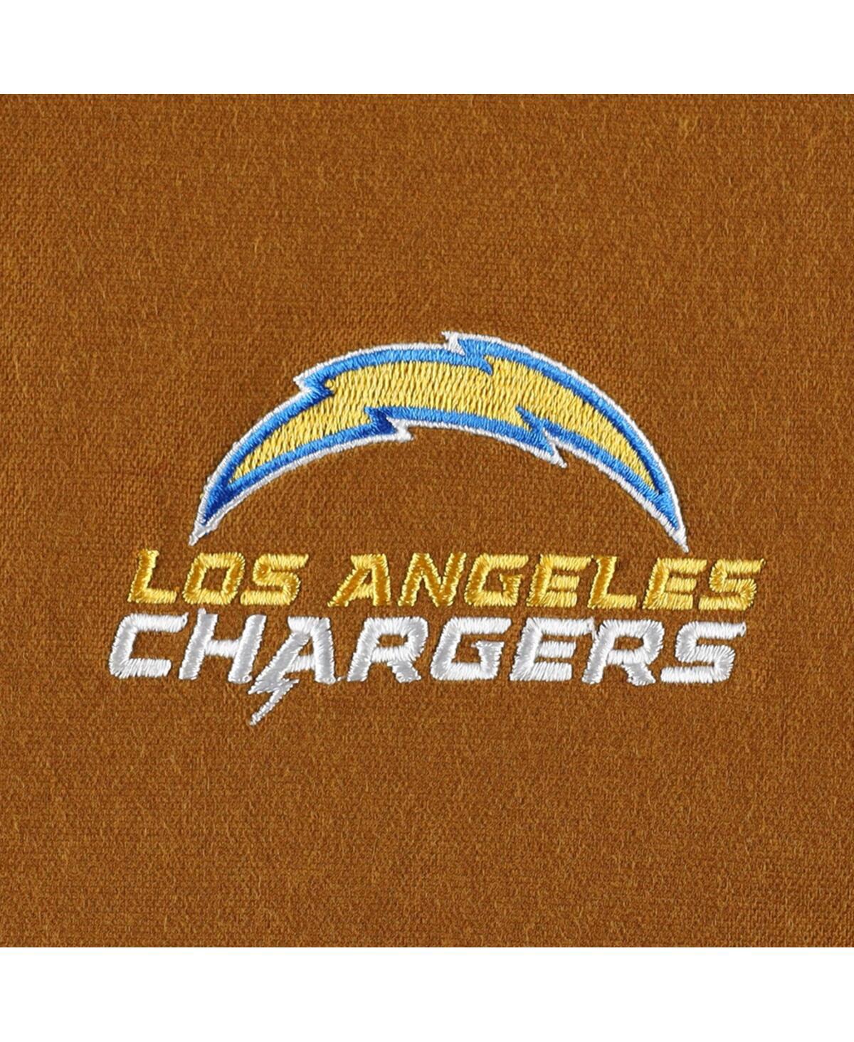 DUNBROOKE MEN'S DUNBROOKE TAN LOS ANGELES CHARGERS JOURNEY WORKWEAR TRI-BLEND FULL-ZIP JACKET 