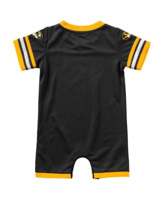 Newborn and Infant Boys and Girls Black Missouri Tigers Bumpo Football Romper