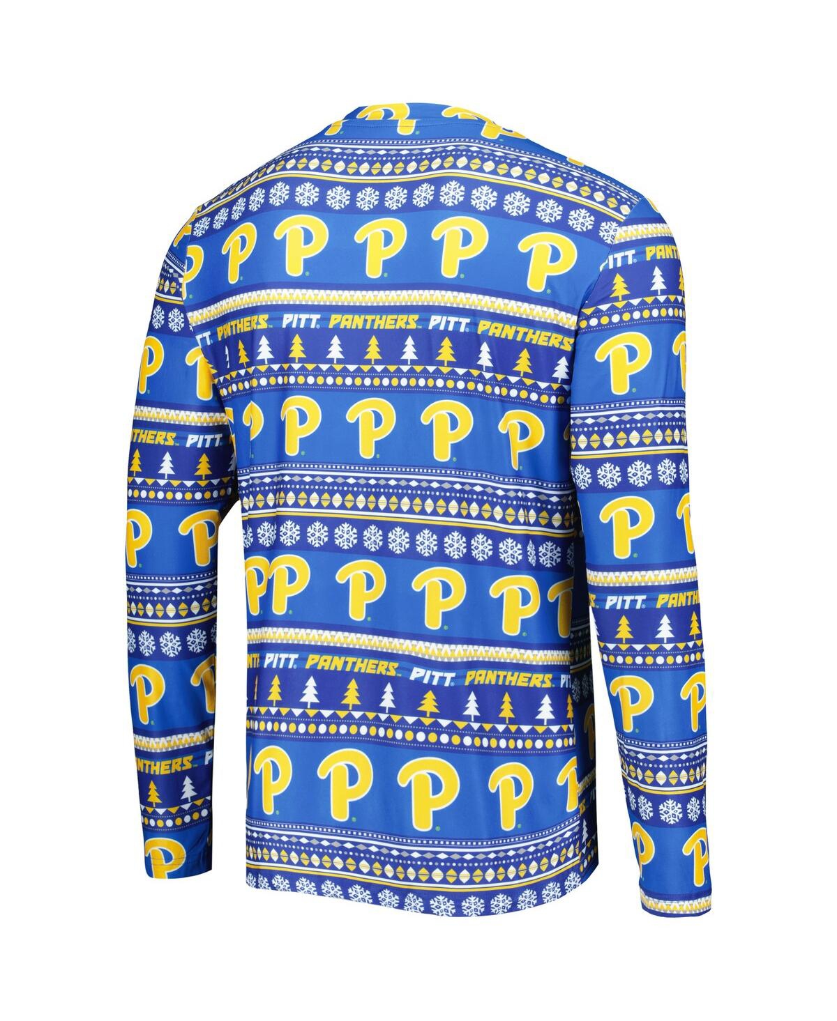 Men's Concepts SportPitt Panthers Swivel Long Sleeve T-shirt and Pants Sleep Set - Royal