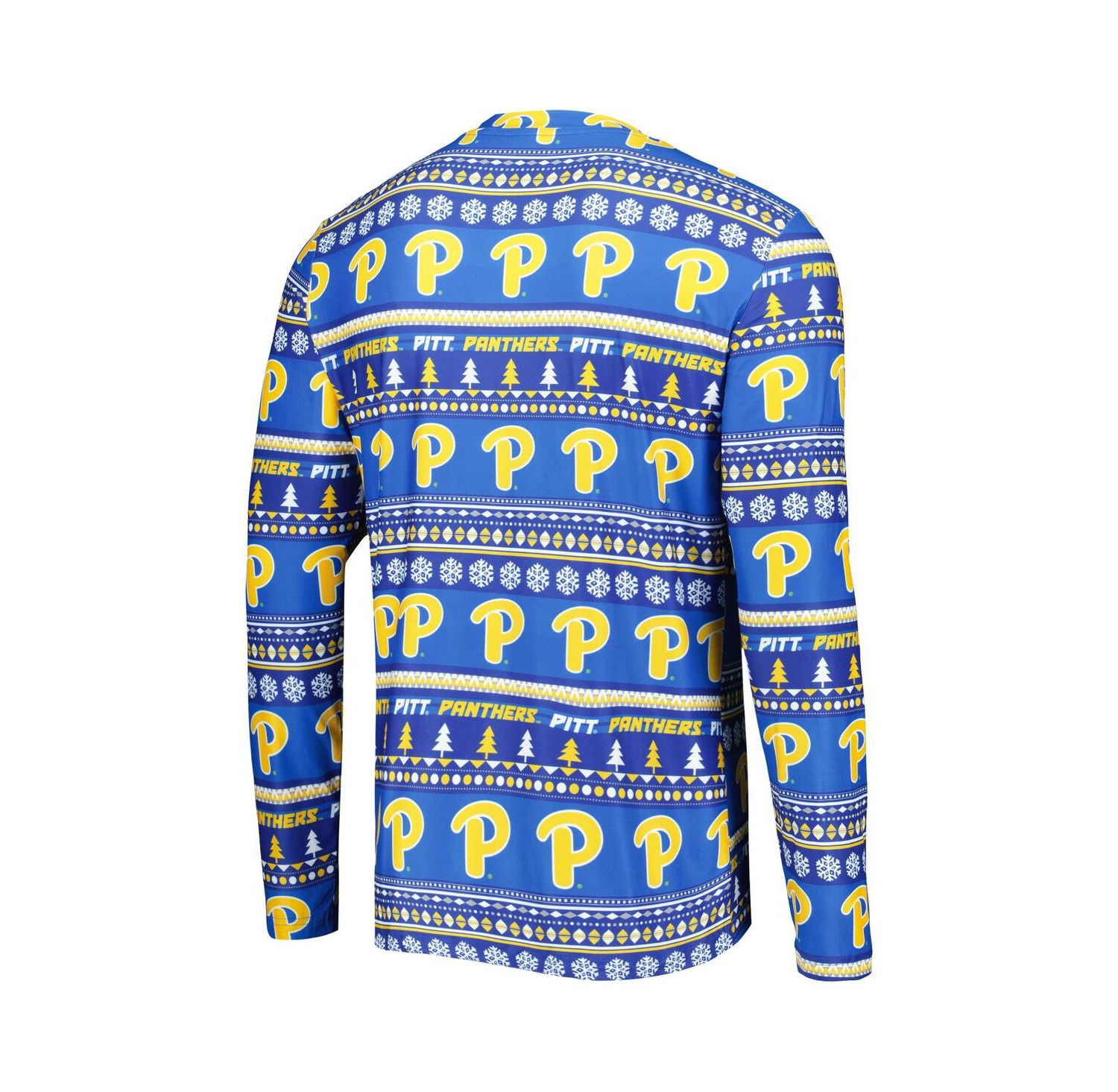Men's Royal Pitt Panthers Swivel Long Sleeve T-shirt and Pants Sleep Set