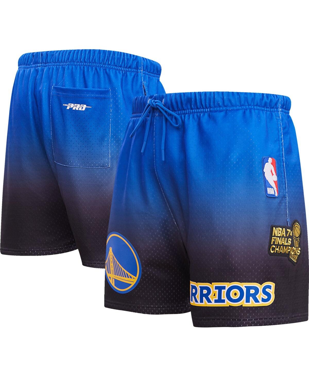 Pro Standard Men's  Royal, Black Golden State Warriors Ombre Mesh Shorts In Royal,black