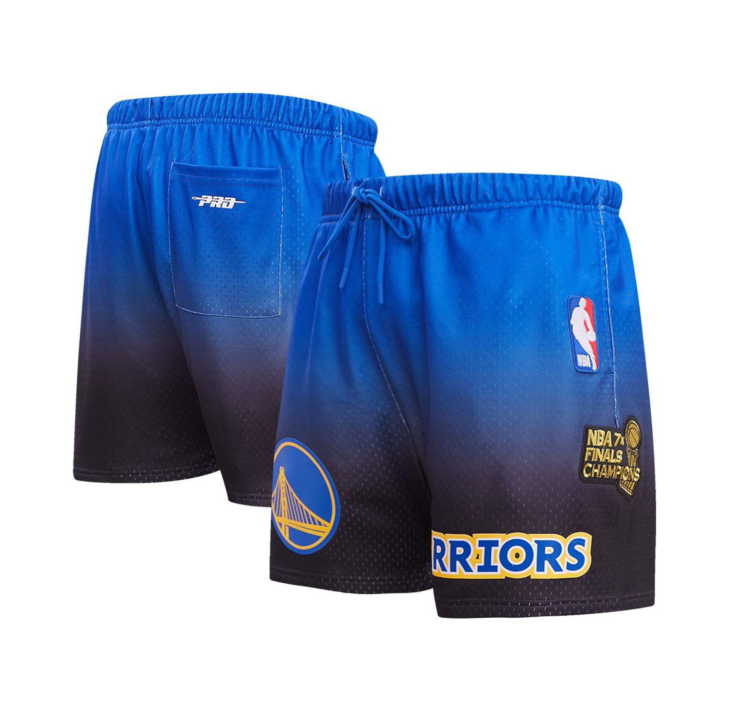Men's Royal, Black Golden State Warriors Ombre Mesh Shorts