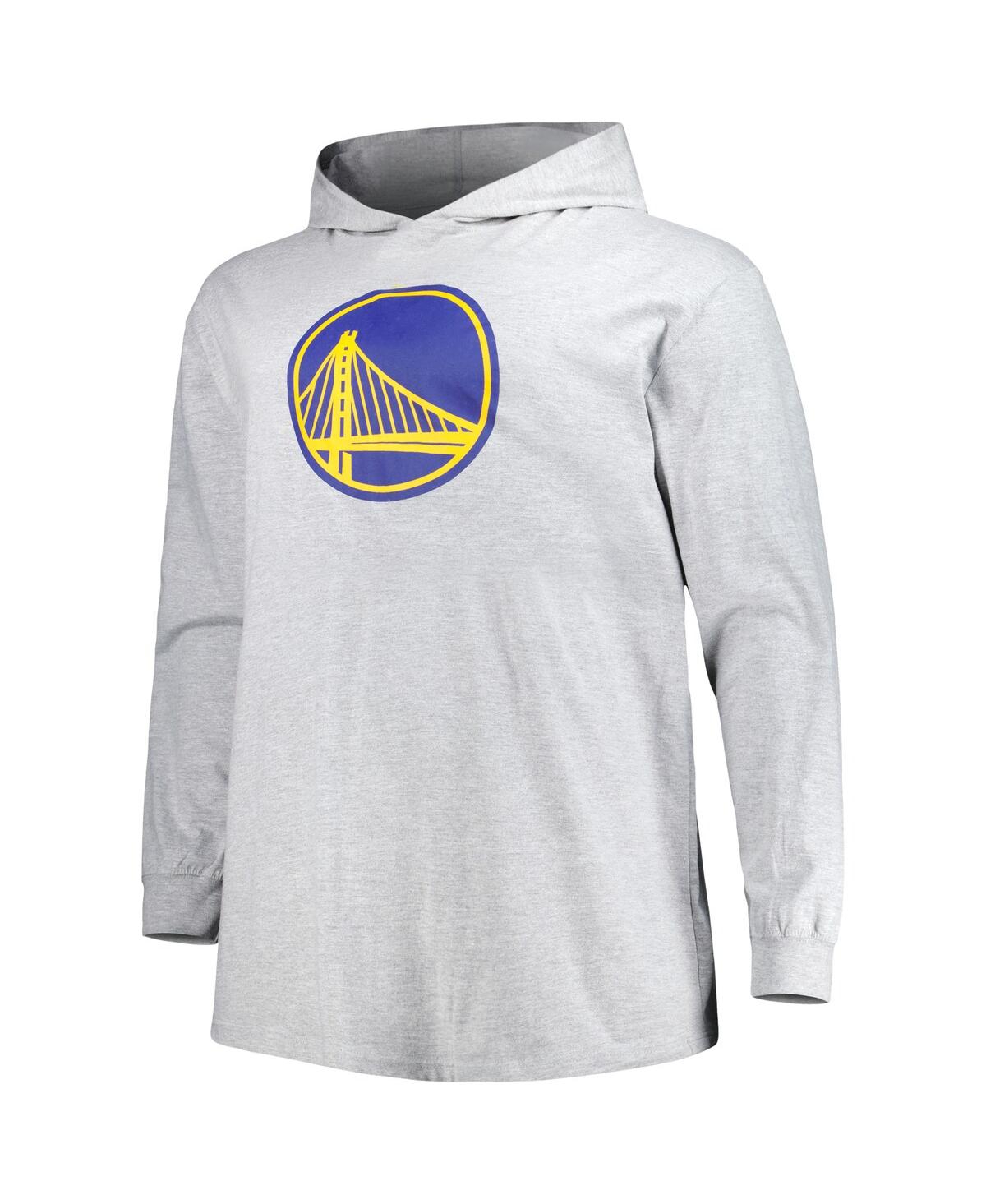 Fanatics Branded Heather Gray Golden State Warriors Big & Tall Pullover Hoodie In Heather Gray