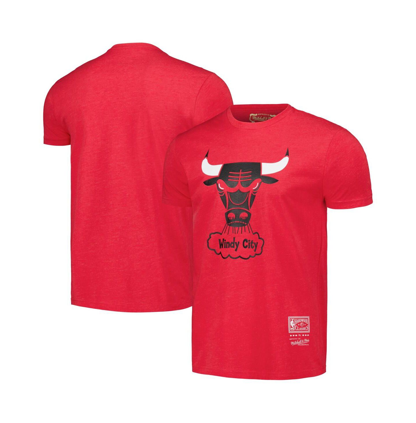 Футболка Mitchell & Ness Red Chicago Bulls Hardwood Classics MVP Throwback Logo — фото 1