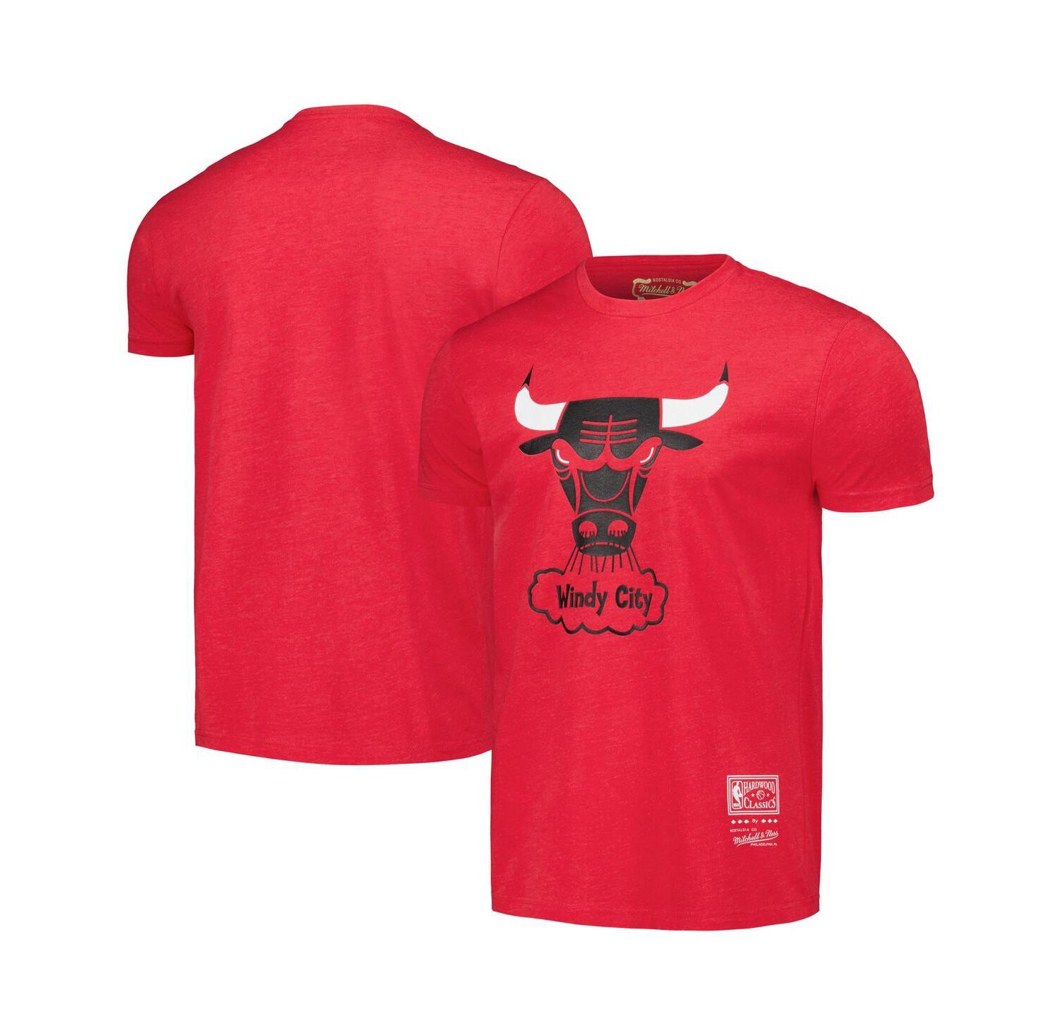 Men's and Women's Red Chicago Bulls Hardwood Classics MVP Throwback Logo T-shirt