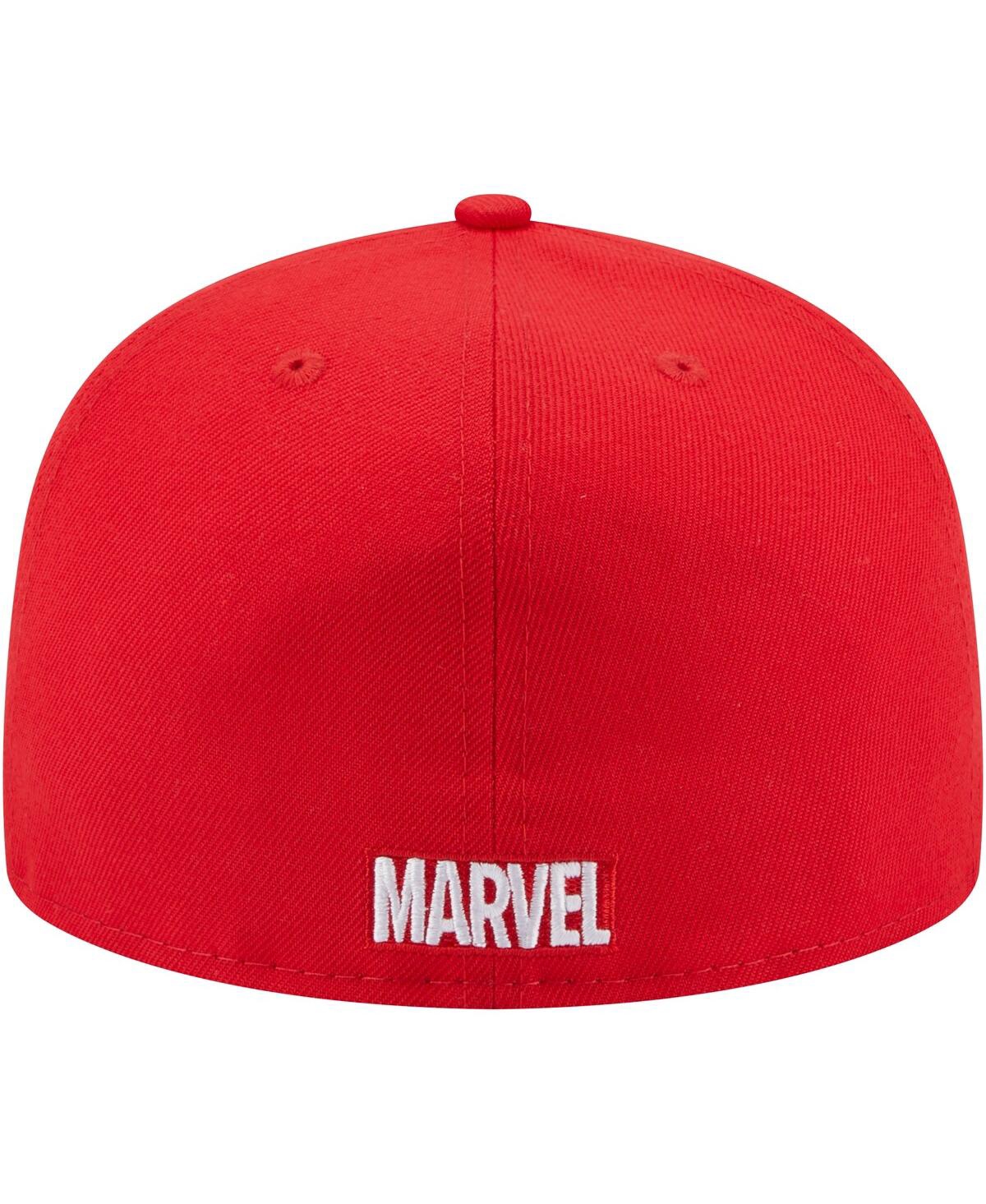 Men's New EraSpider-Man Faces 59FIFTY Fitted Hat - Red