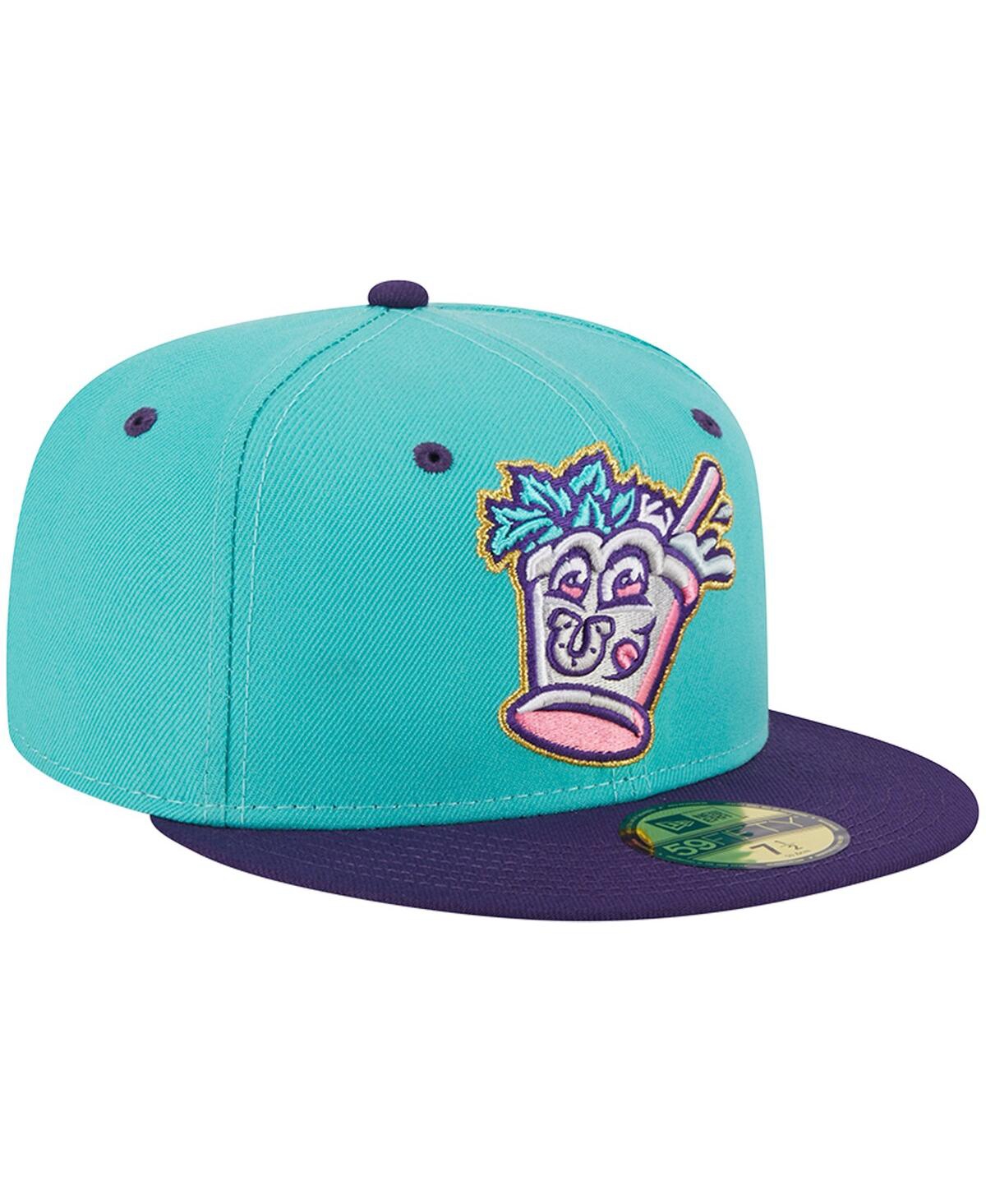 Men's New EraLouisville Bats Theme Nights Derby City Mint Juleps 59FIFTY Fitted Hat - Turquoise