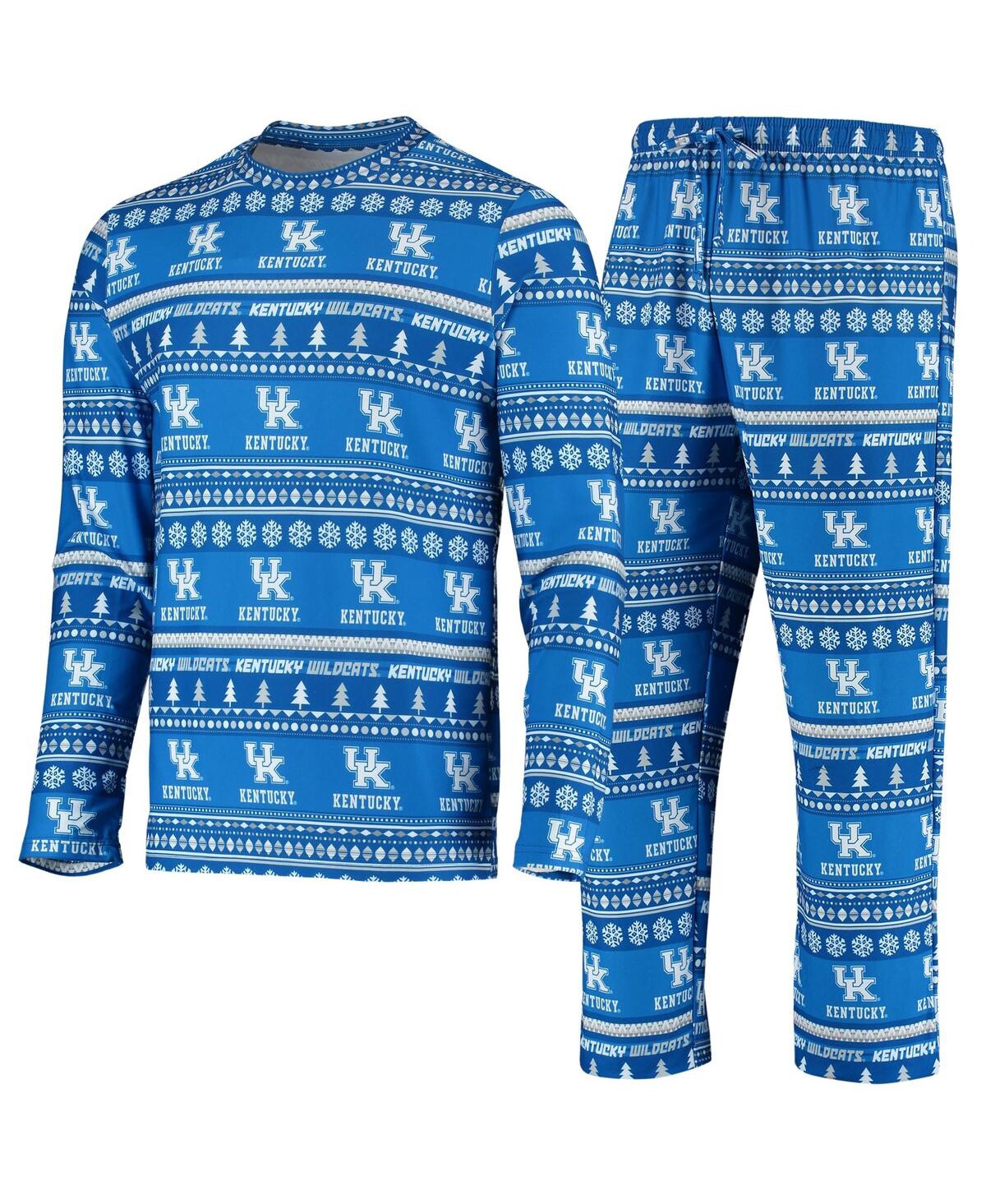 Men's Concepts Sport Royal Kentucky Wildcats Ugly Sweater Knit Long Sleeve Top and Pant Set - Royal