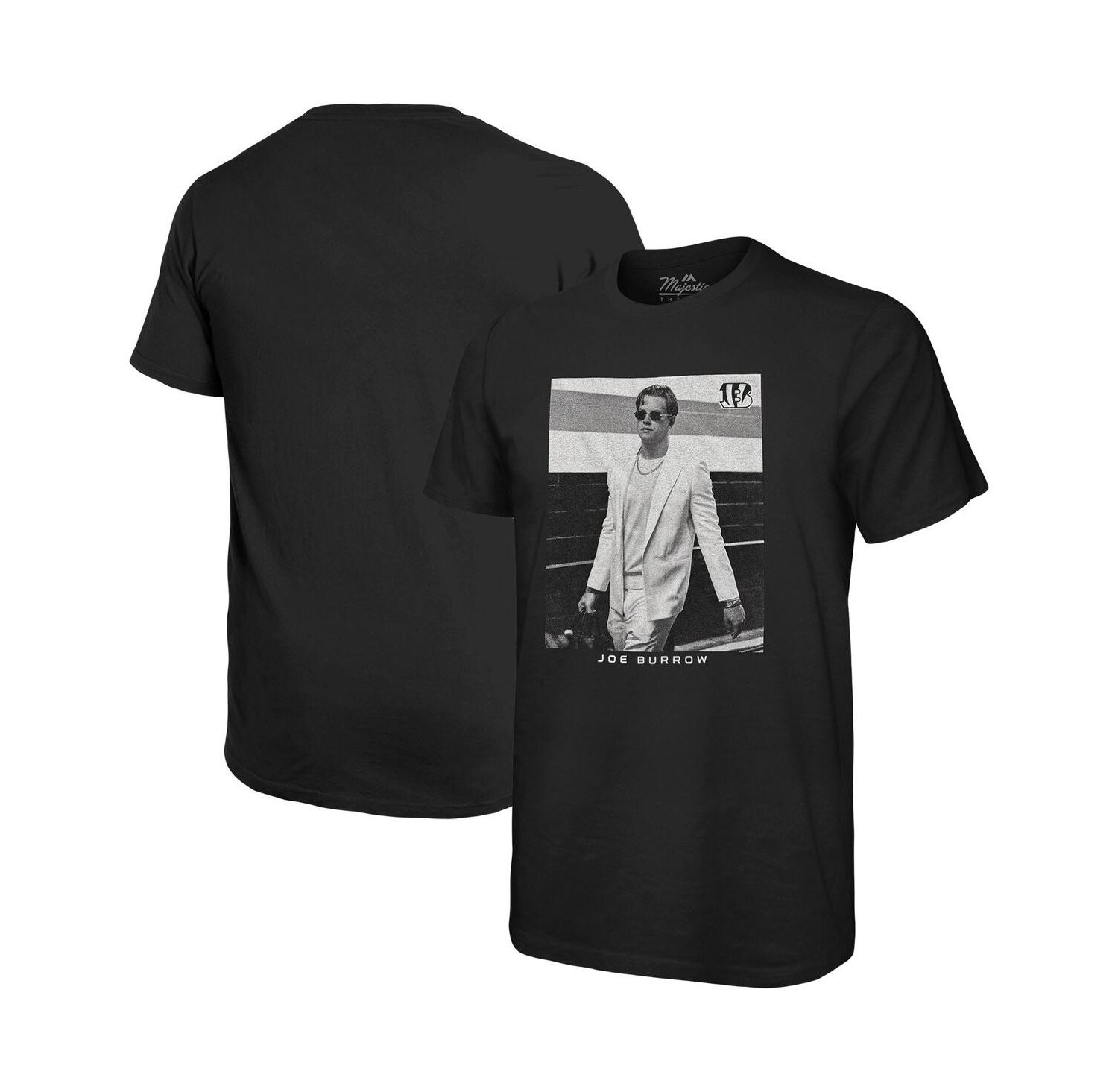 Men's Threads Joe Burrow Black Cincinnati Bengals Oversized Player Image T-shirt