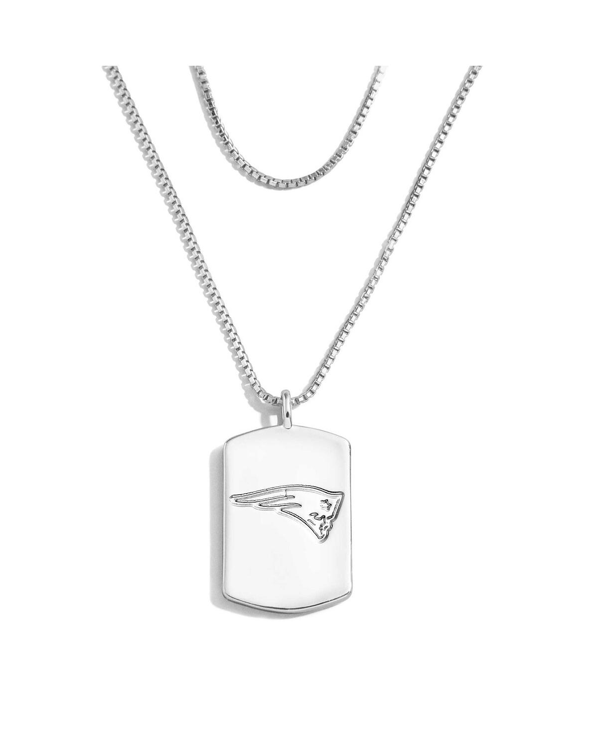 Women's Wear by Erin Andrews x Baublebar New England Patriots Silver Dog Tag Necklace - Silver