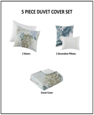Kiawah Island Cotton 5-Pc. Duvet Cover Set, Full/Queen