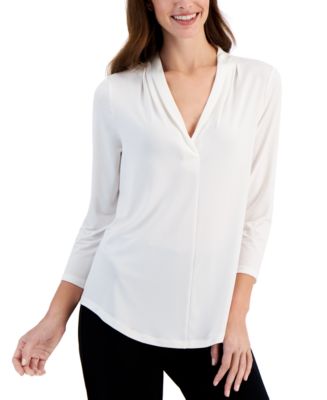 売れ筋商品|||ジェイエムコレクション カットソー トップス レディース Women's Printed 3/4 Sleeve V-Neck Knit Top, Exclusively at Macy's Tear Drop Tile Combo JM Collection Women's Printed 3/4 Sleeve V-Neck Knit Top