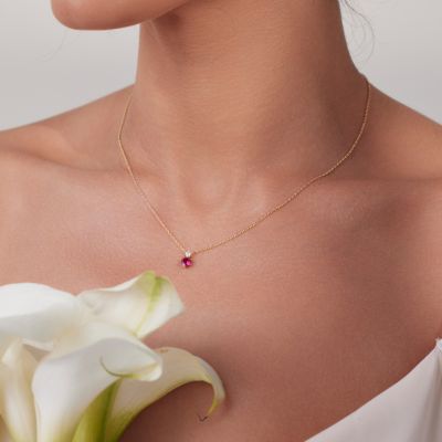 14k Gold Plated Deux Birthstone Necklace Personal Holiday Gift Idea