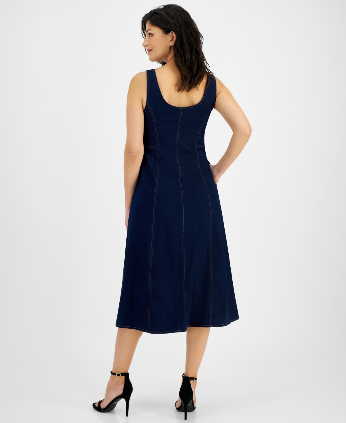 Shop Anne Klein Women's Sleeveless Button-front Dress In Metropolitan Wash
